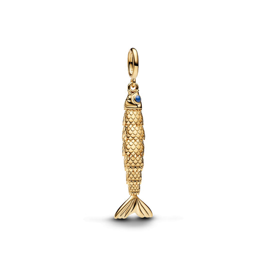 Charm pendente Pandora in argento dorato a sardina smaltato MISURA UNICA