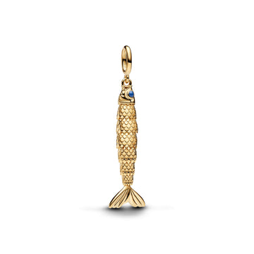 Charm pendente Pandora in argento dorato a sardina smaltato MISURA UNICA