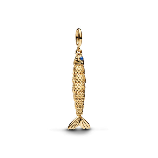 Charm pendente Pandora in argento dorato a sardina smaltato MISURA UNICA