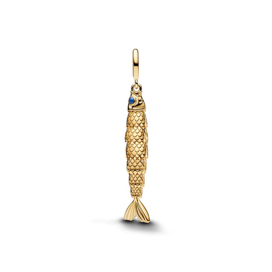 Charm pendente Pandora in argento dorato a sardina smaltato MISURA UNICA