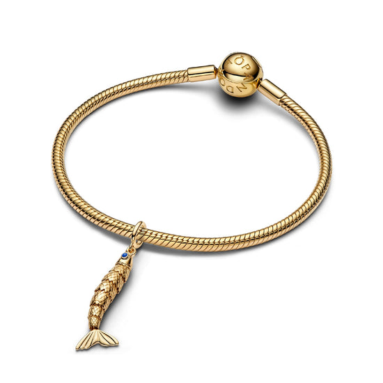 Charm pendente Pandora in argento dorato a sardina smaltato MISURA UNICA
