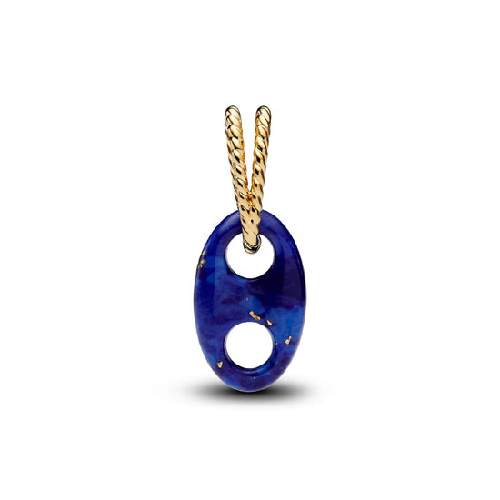 Charm pendente Pandora in argento dorato nodo del marinaro blu MISURA UNICA
