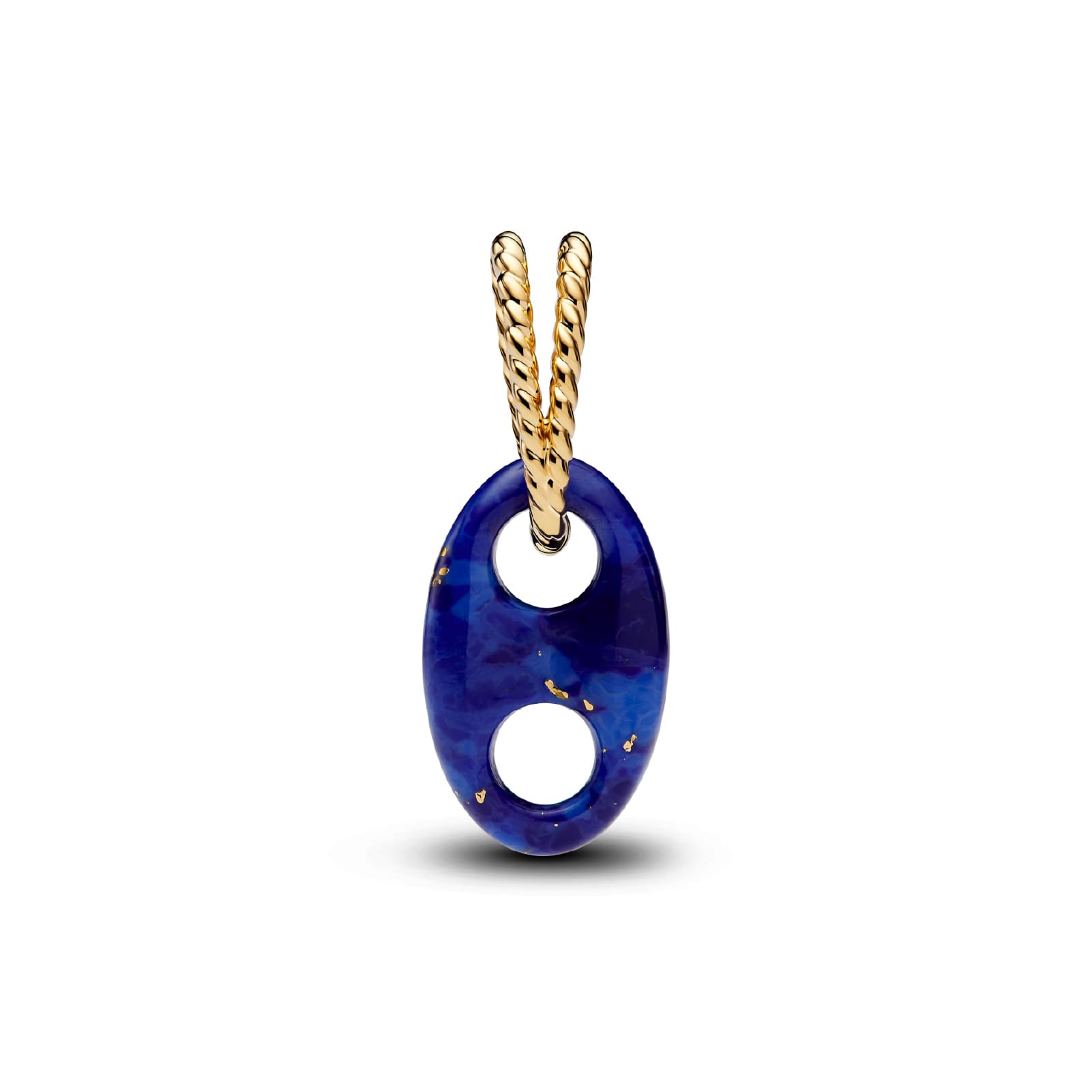 Charm pendente Pandora in argento dorato nodo del marinaro blu MISURA UNICA