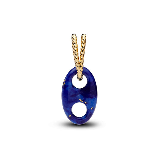 Charm pendente Pandora in argento dorato nodo del marinaro blu MISURA UNICA
