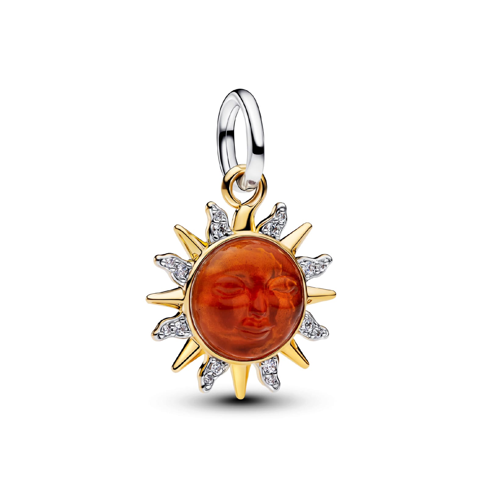 Charm pendente Pandora in argento sole con vetro di Murano MISURA UNICA