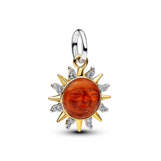 Charm pendente Pandora in argento sole con vetro di Murano MISURA UNICA