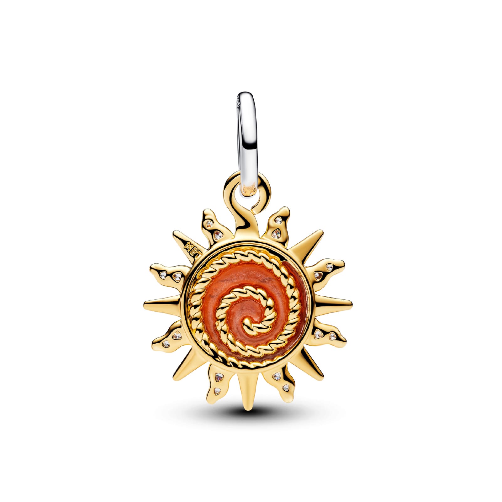 Charm pendente Pandora in argento sole con vetro di Murano MISURA UNICA