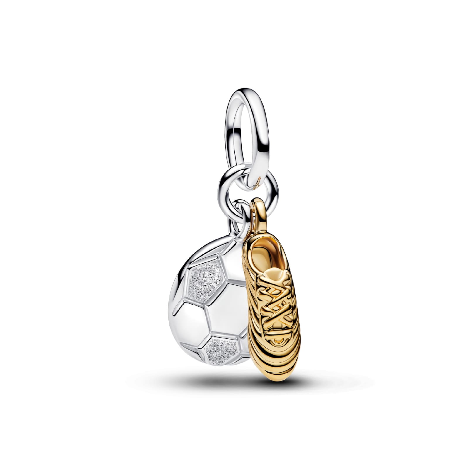 Charm pendente Pandora in argento e lega metallica oro calcio MISURA UNICA