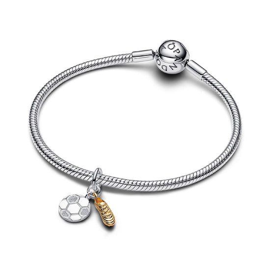Charm pendente Pandora in argento e lega metallica oro calcio MISURA UNICA