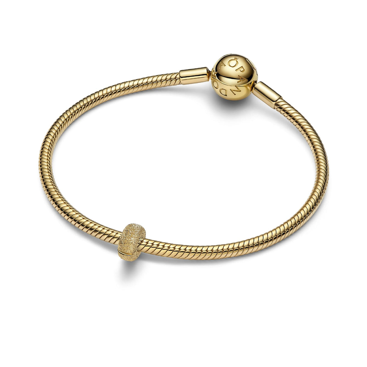 Mini clip Pandora in argento dorato con effetto diamantato MISURA UNICA