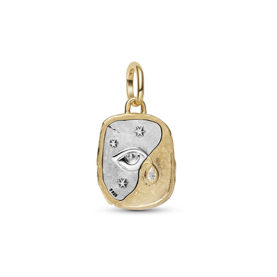 Charm Pandora Medallion in argento con occhio e cristallo MISURA UNICA