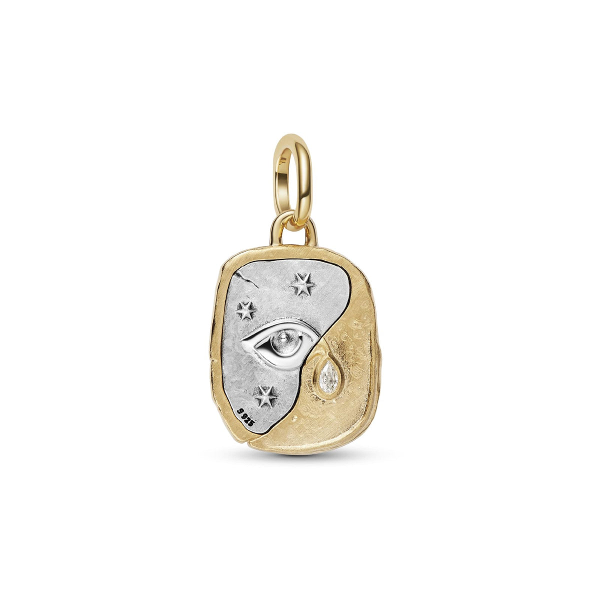 Charm Pandora Medallion in argento con occhio e cristallo MISURA UNICA
