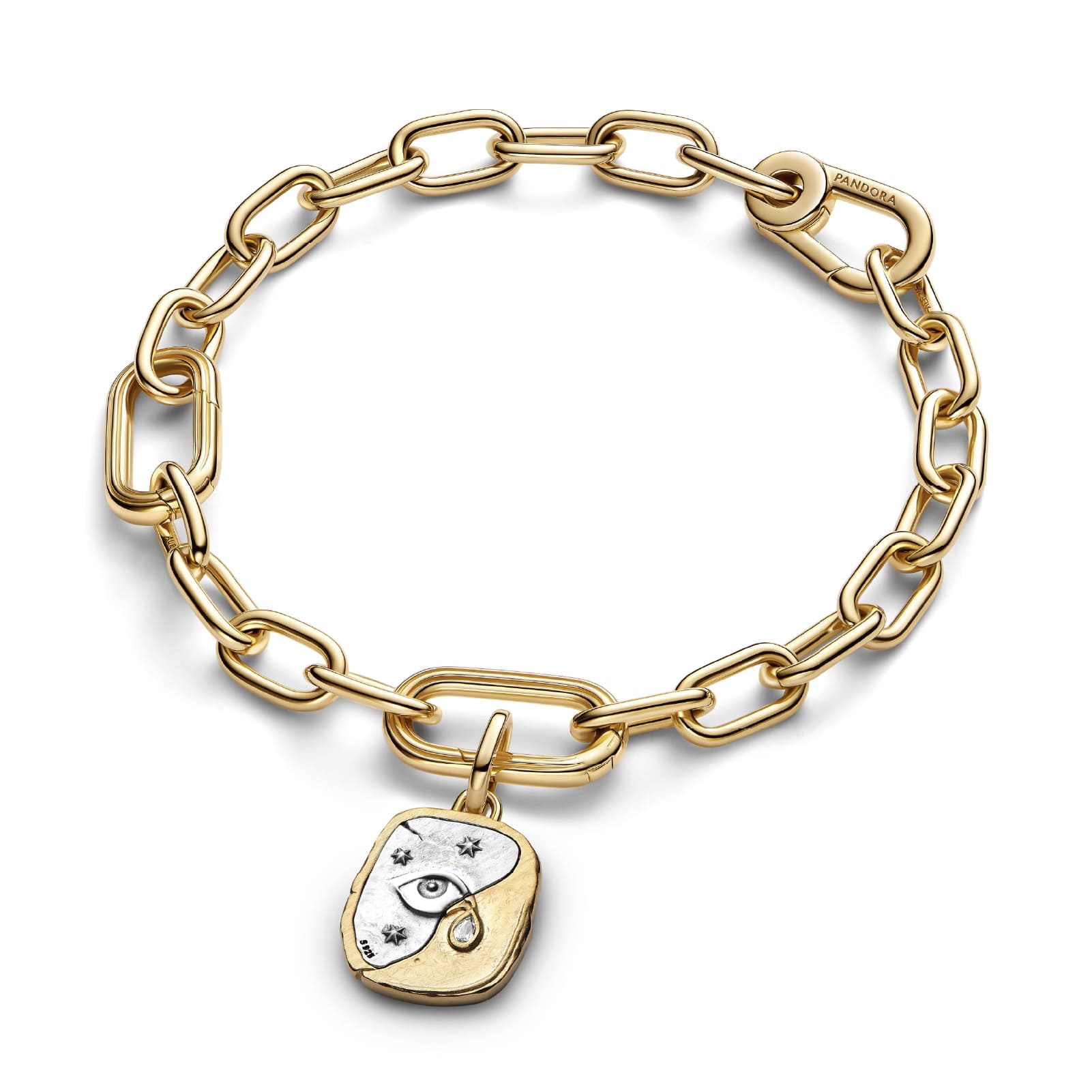 Charm Pandora Medallion in argento con occhio e cristallo MISURA UNICA