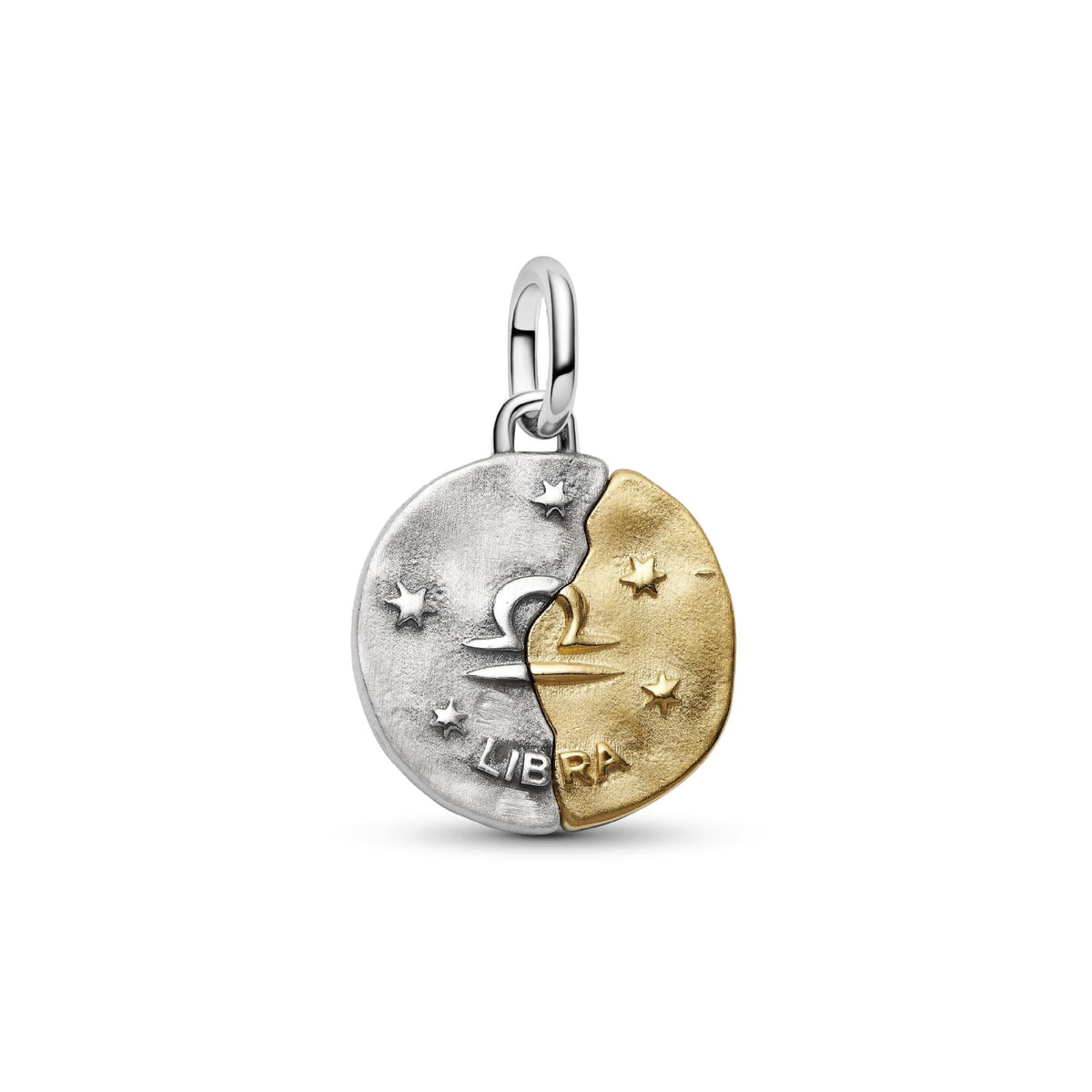 Charm Pandora Medallion in argento bicolore e simbolo Bilancia MISURA UNICA