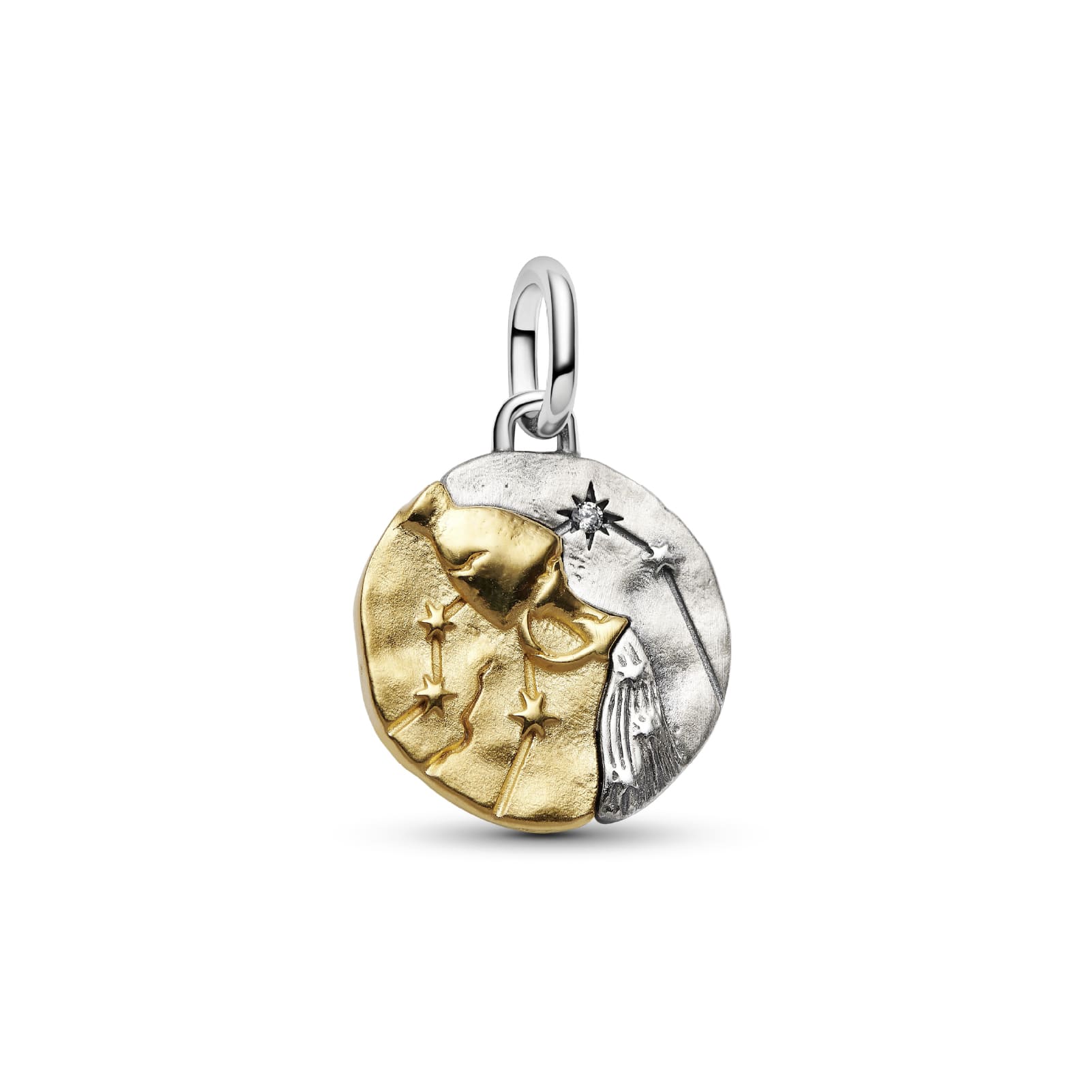 Charm Pandora Medallion in argento bicolore simbolo Acquario MISURA UNICA