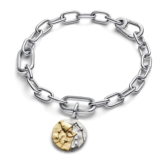 Charm Pandora Medallion in argento bicolore simbolo Acquario MISURA UNICA