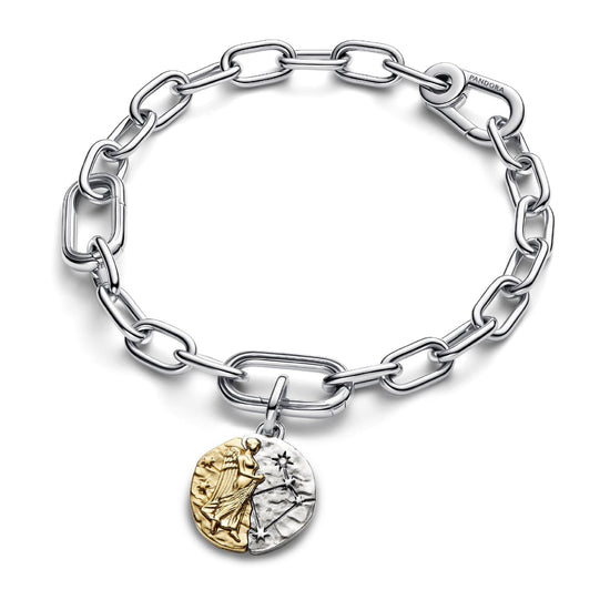 Charm Pandora Medallion in argento bicolore e simbolo Vergine MISURA UNICA