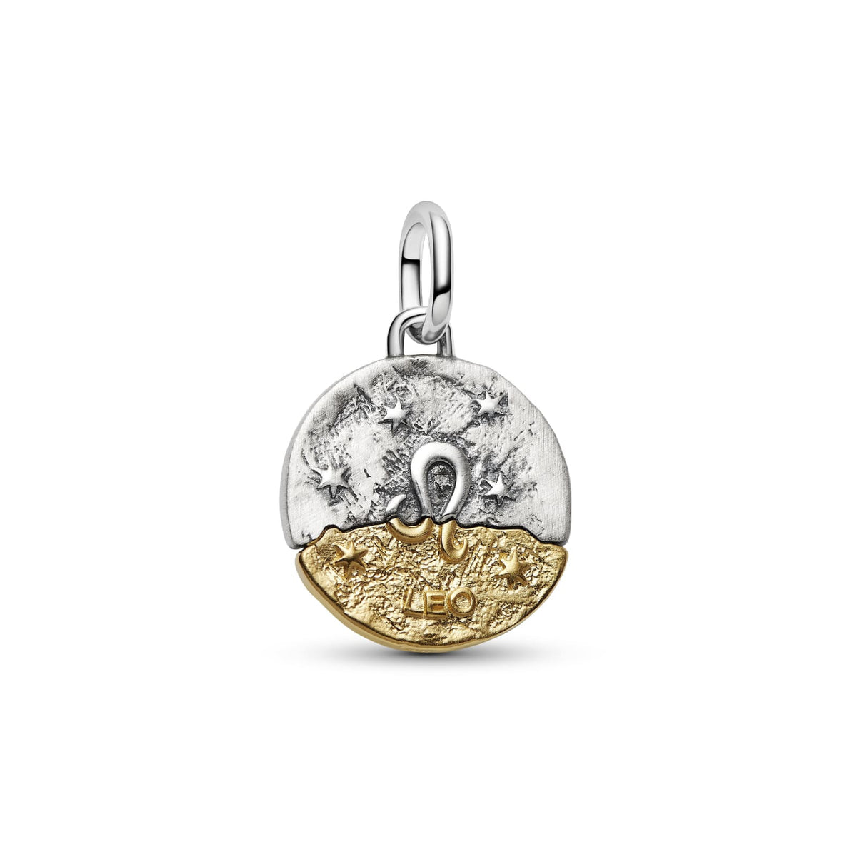 Charm Pandora Medallion in argento bicolore e simbolo Leone MISURA UNICA