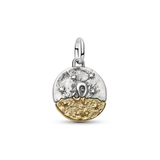 Charm Pandora Medallion in argento bicolore e simbolo Leone MISURA UNICA