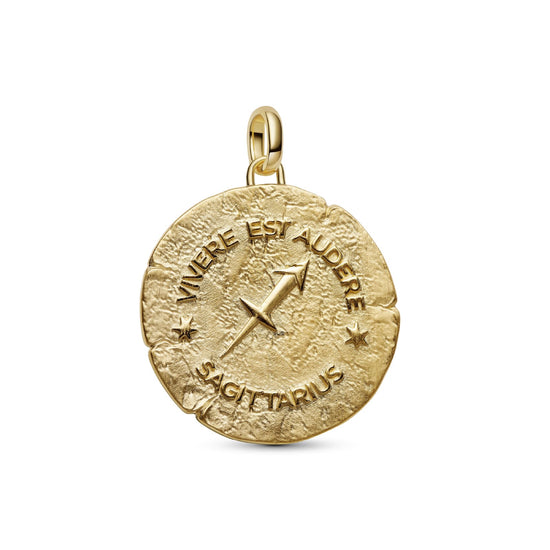 Charm Pandora Medallion XL in argento dorato simbolo Sagittario MISURA UNICA