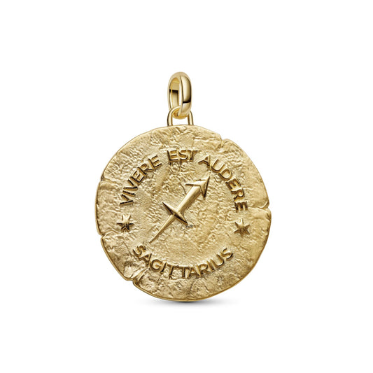 Charm Pandora Medallion XL in argento dorato simbolo Sagittario MISURA UNICA