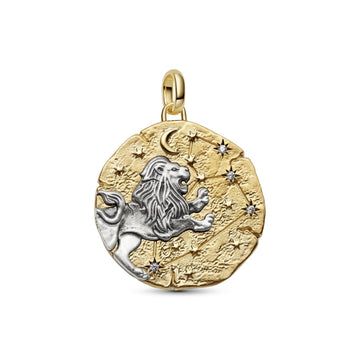 Charm Pandora Medallion XL in argento dorato simbolo Leone MISURA UNICA