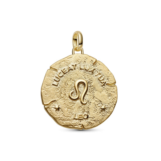 Charm Pandora Medallion XL in argento dorato simbolo Leone MISURA UNICA