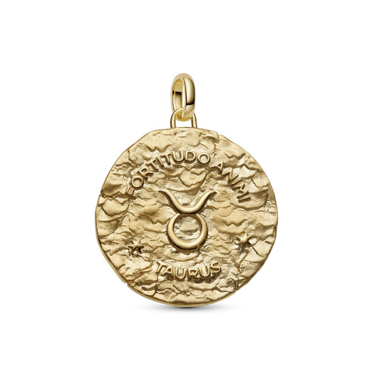 Charm Pandora Medallion XL in argento dorato simbolo Toro MISURA UNICA