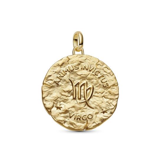 Charm Pandora Medallion XL in argento dorato simbolo Vergine MISURA UNICA