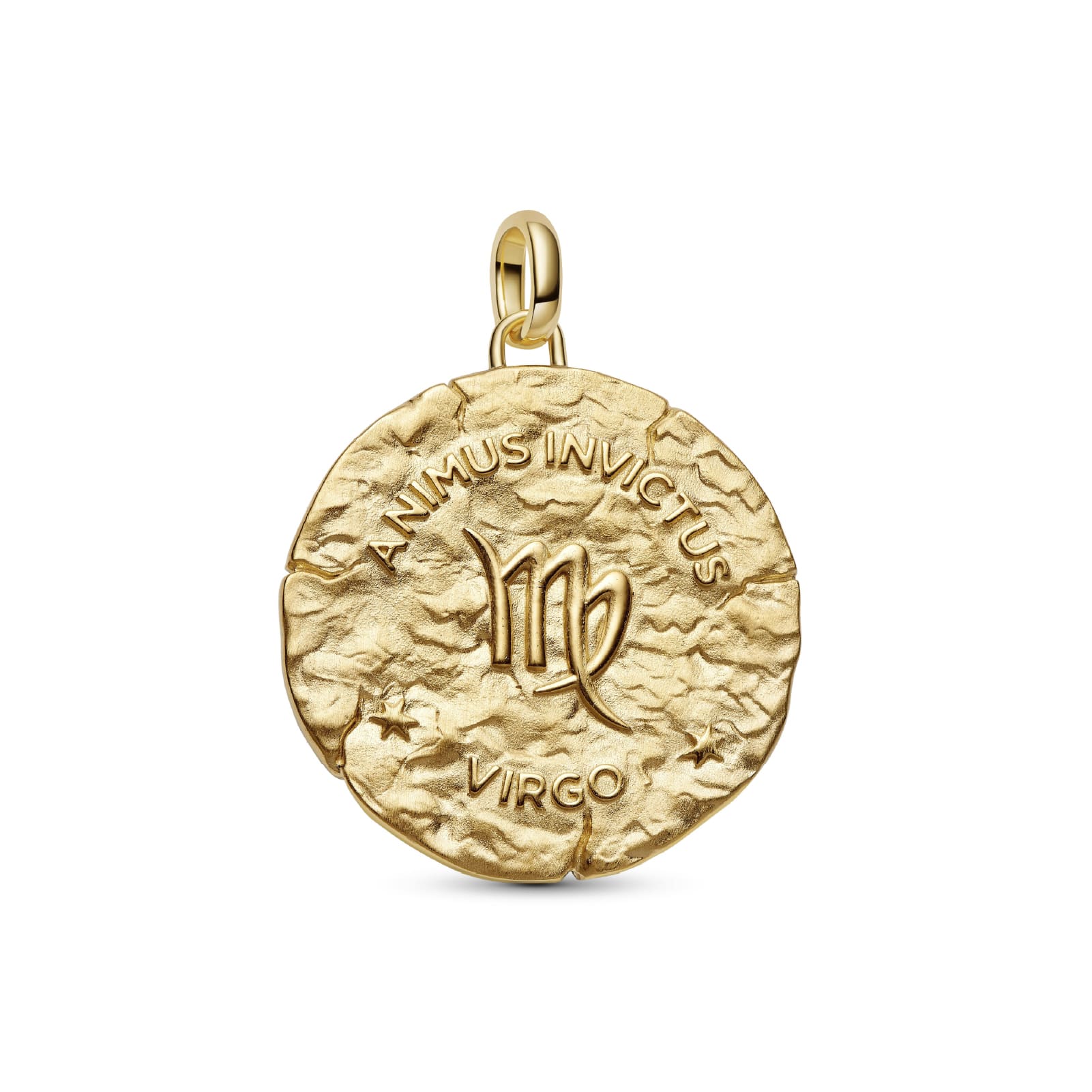 Charm Pandora Medallion XL in argento dorato simbolo Vergine MISURA UNICA