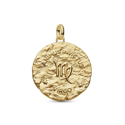 Charm Pandora Medallion XL in argento dorato simbolo Vergine MISURA UNICA
