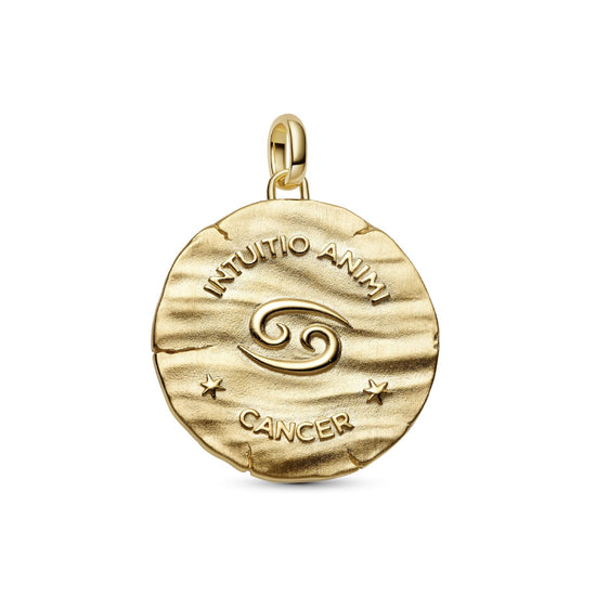 Charm Pandora Medallion XL in argento dorato simbolo Cancro MISURA UNICA