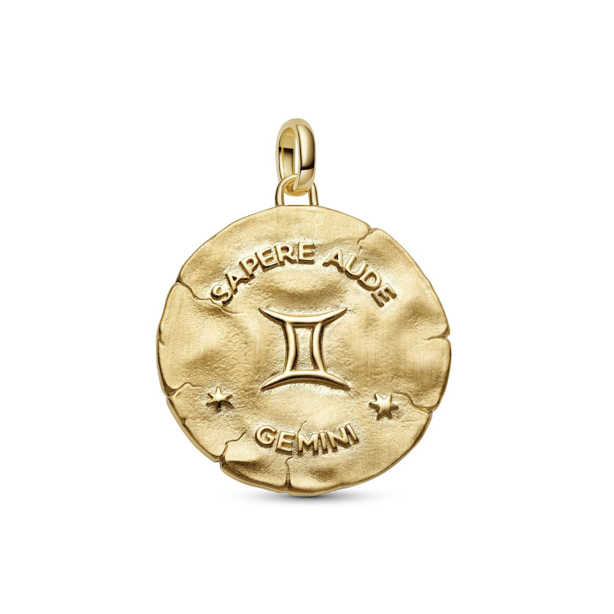 Charm Pandora Medallion XL in argento dorato simbolo Gemelli MISURA UNICA
