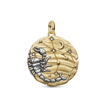 Charm Pandora Medallion XL in argento dorato simbolo Scorpione MISURA UNICA