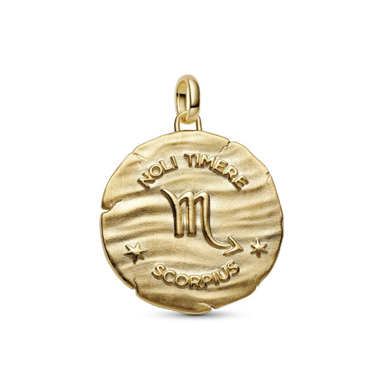 Charm Pandora Medallion XL in argento dorato simbolo Scorpione MISURA UNICA