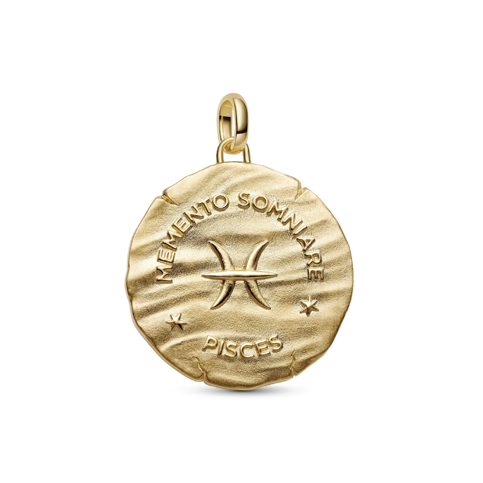 Charm Pandora Medallion XL in argento dorato simbolo Pesci MISURA UNICA