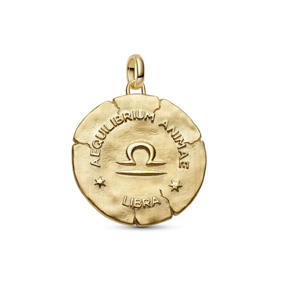 Charm Pandora Medallion XL in argento dorato simbolo Bilancia MISURA UNICA
