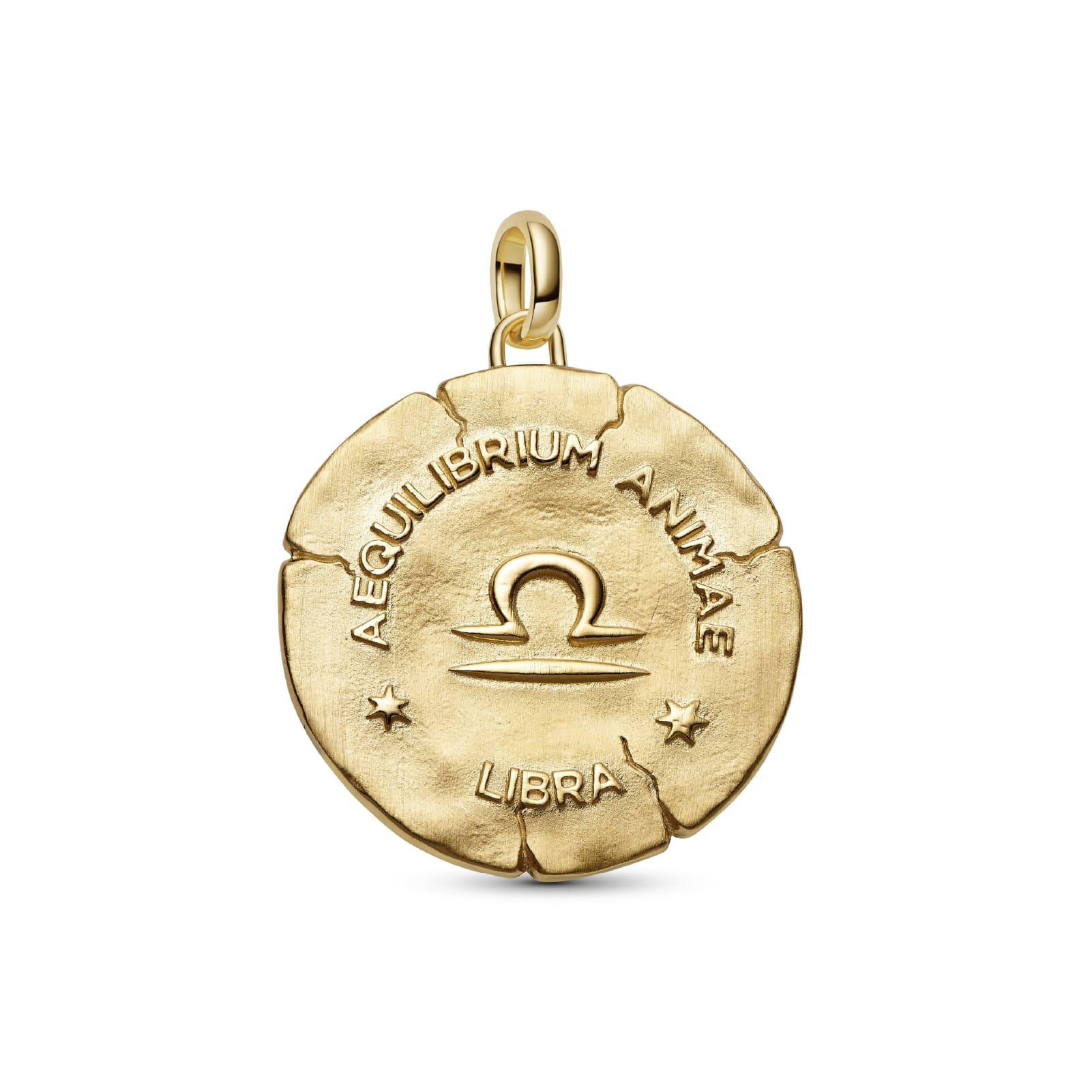 Charm Pandora Medallion XL in argento dorato simbolo Bilancia MISURA UNICA