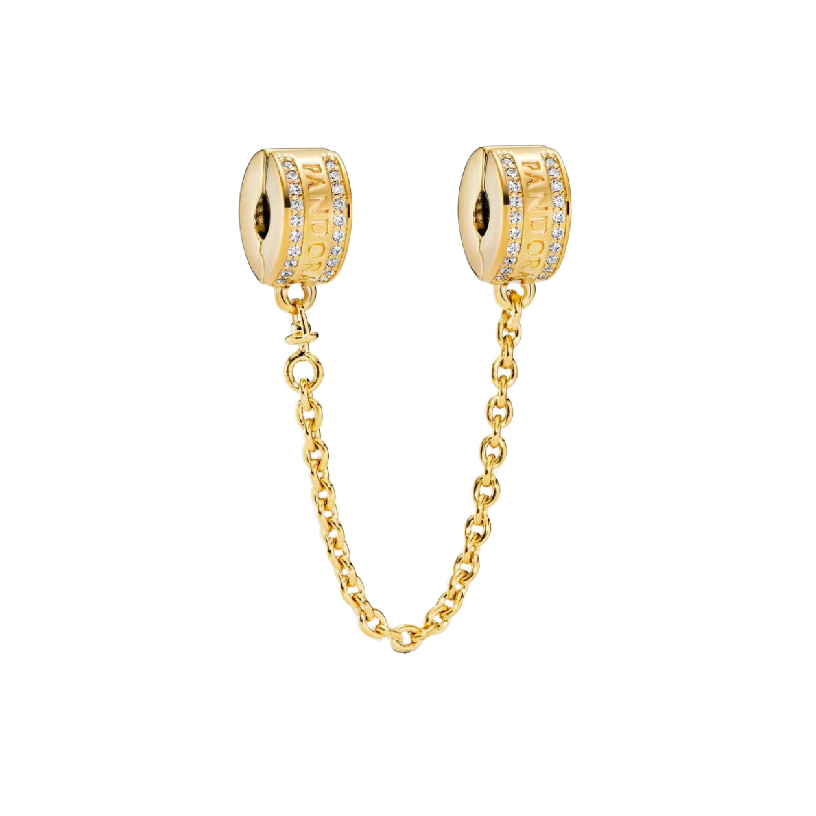 Catena di sicurezza Pandora placcata in oro 14k con zirconi P.768642C01-05