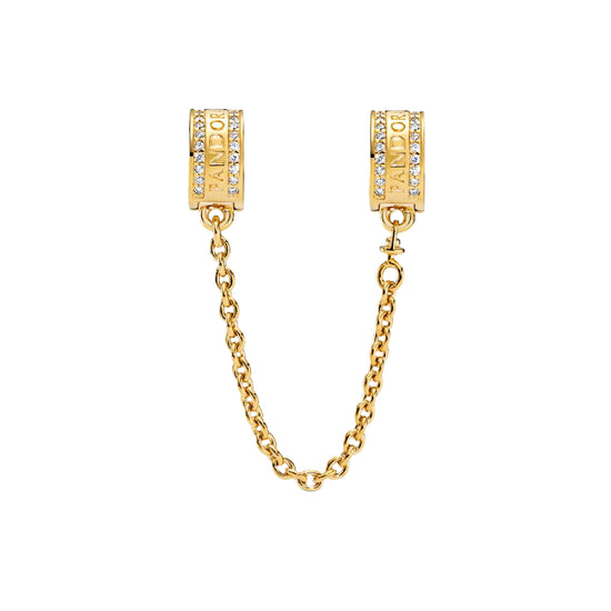 Catena di sicurezza Pandora placcata in oro 14k con zirconi P.768642C01-05