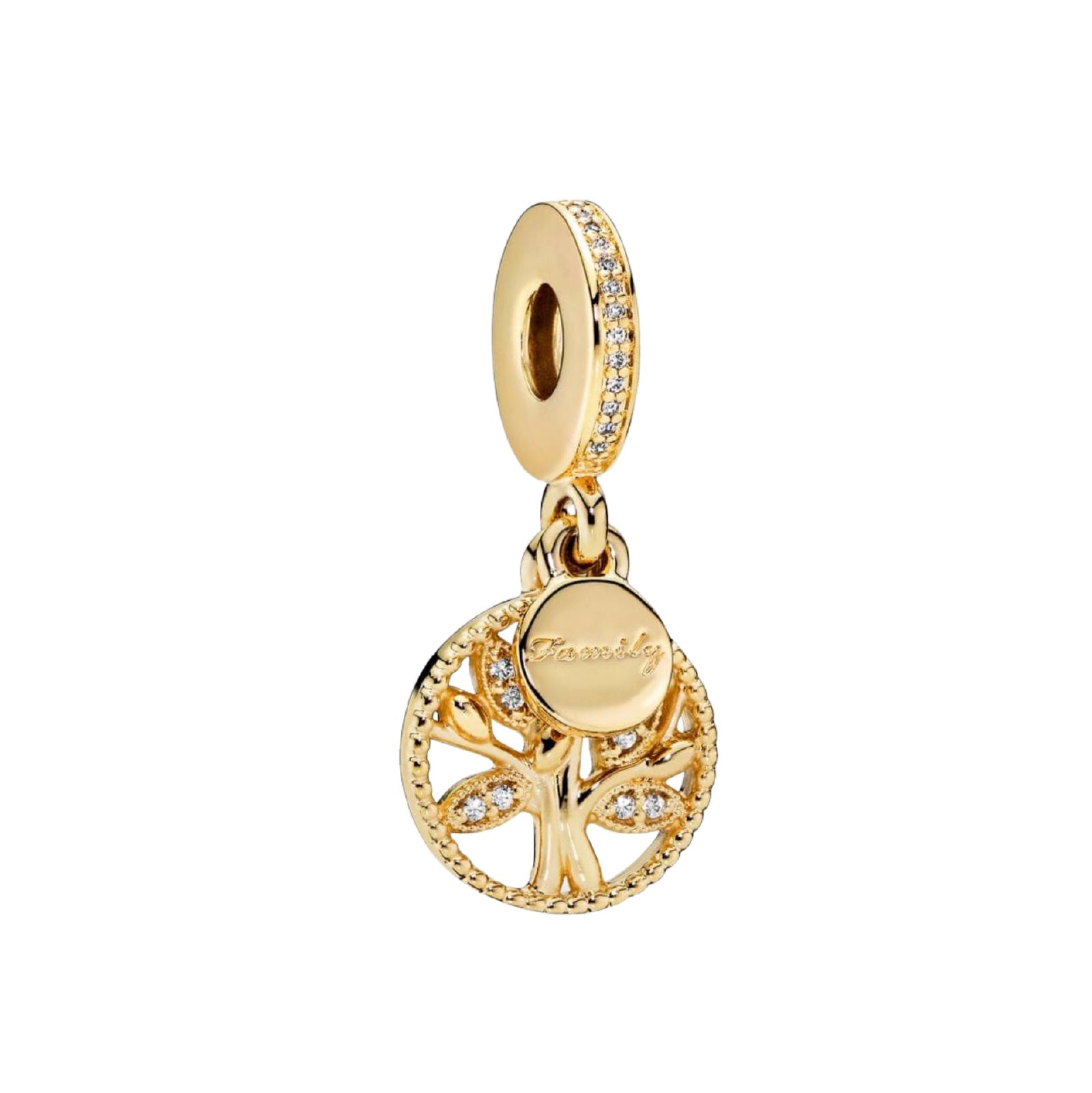 Charm Pandora Albero della Famiglia con placcatura oro 14kt