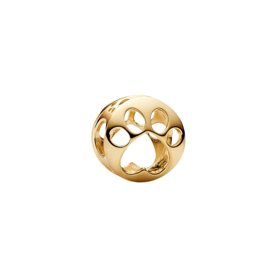 Charm openwork Pandora impronta zampa in argento dorato MISURA UNICA