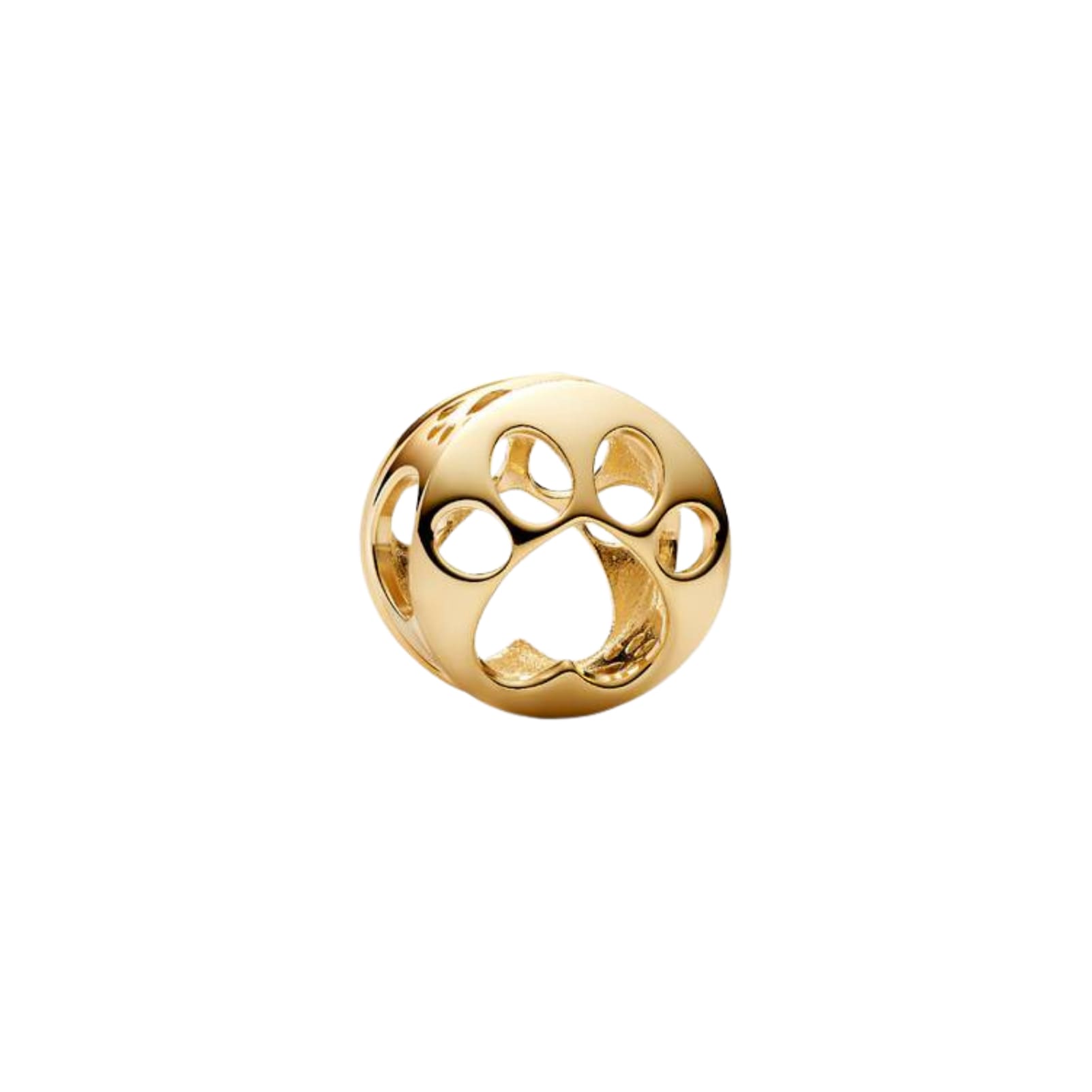 Charm openwork Pandora impronta zampa in argento dorato MISURA UNICA