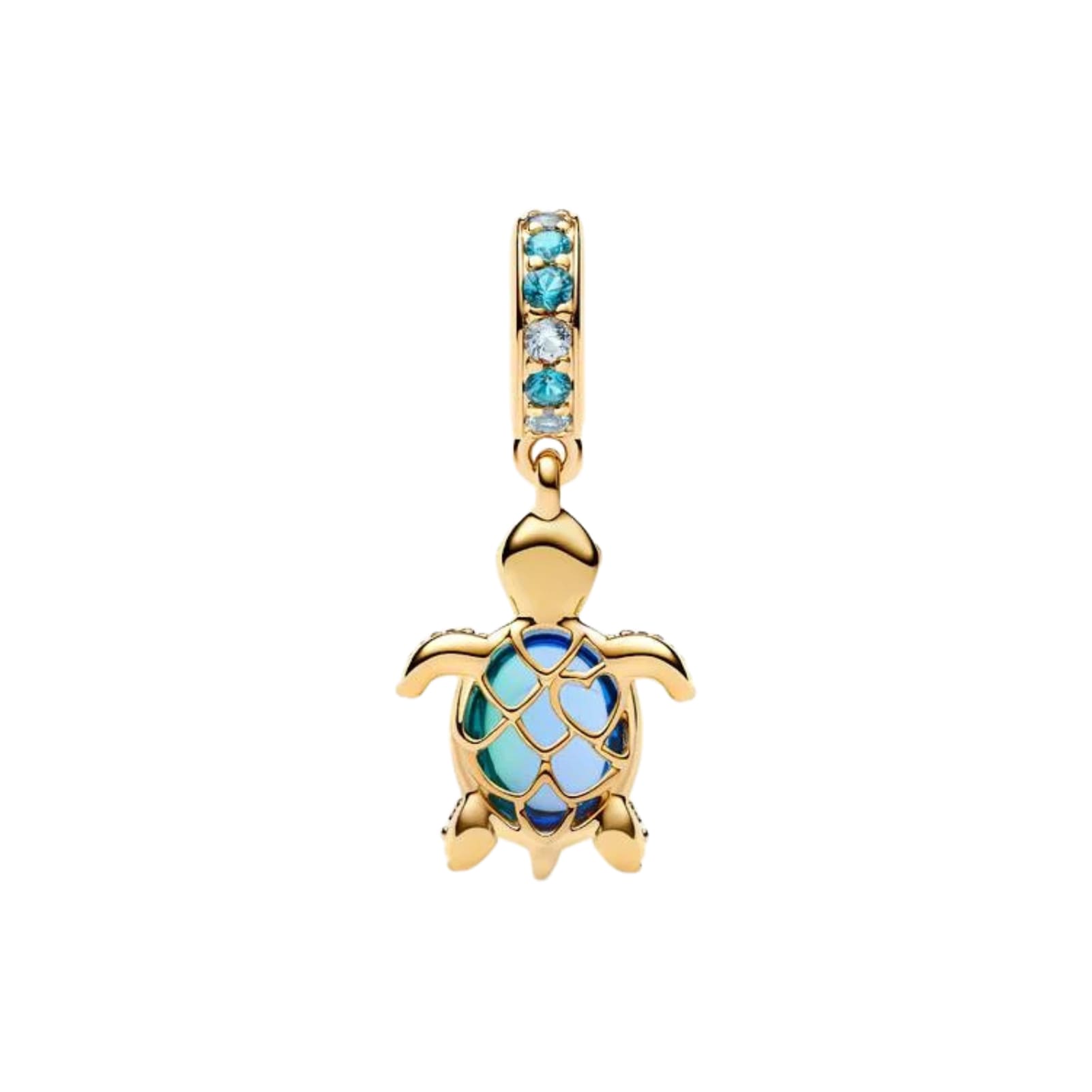 Charm Pandora pendente tartaruga marina con vetro di Murano MISURA UNICA
