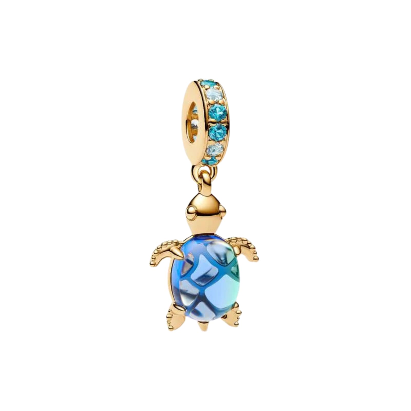 Charm Pandora pendente tartaruga marina con vetro di Murano MISURA UNICA