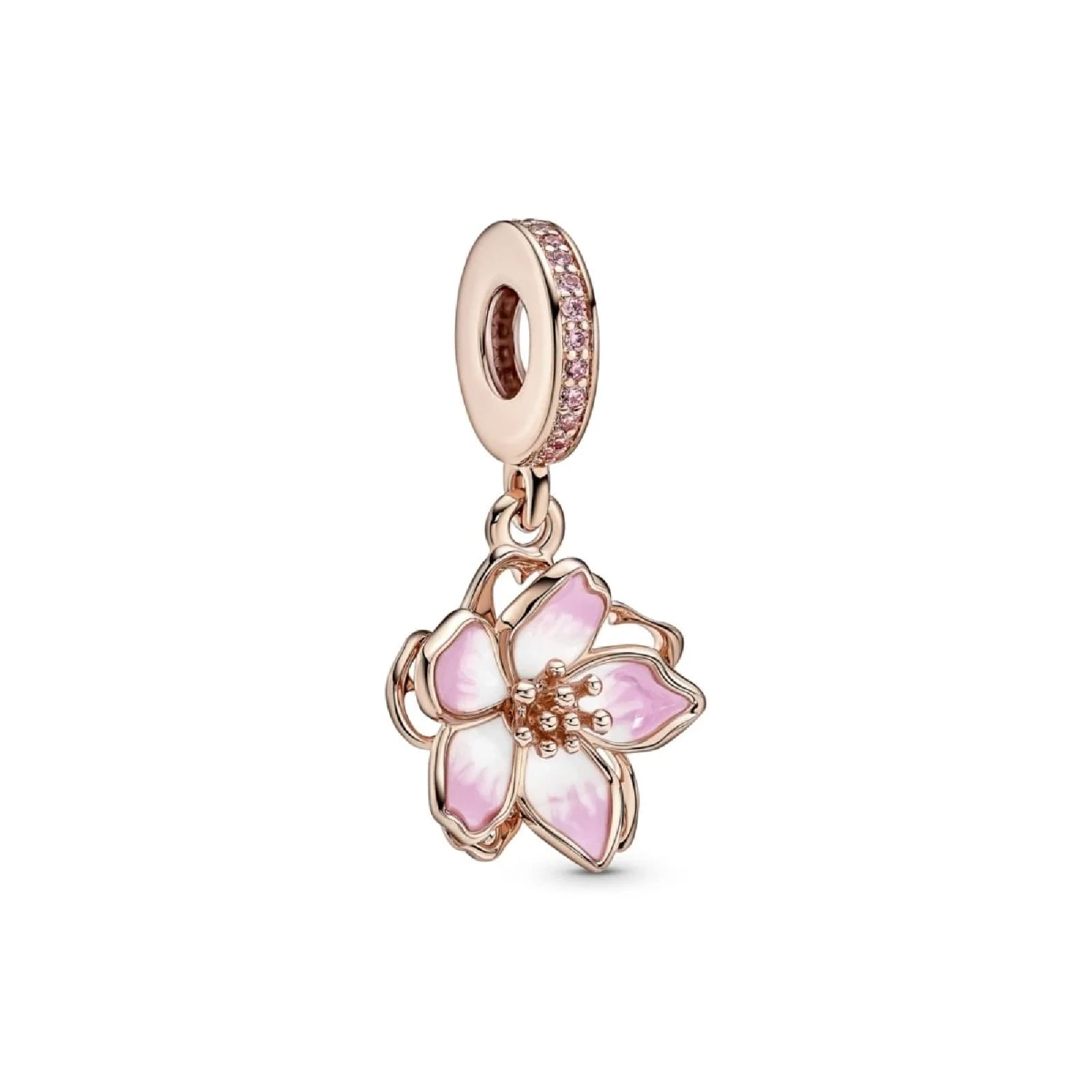 Charm pendente Pandora Fiore di Ciliegio finitura oro rosa MISURA UNICA