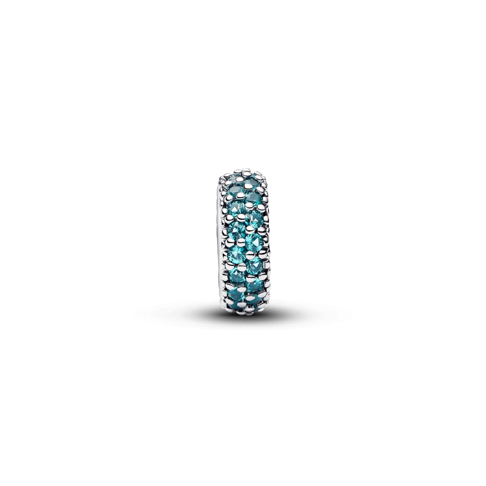 Distanziatore Pandora in argento con cristalli verde acqua MISURA UNICA