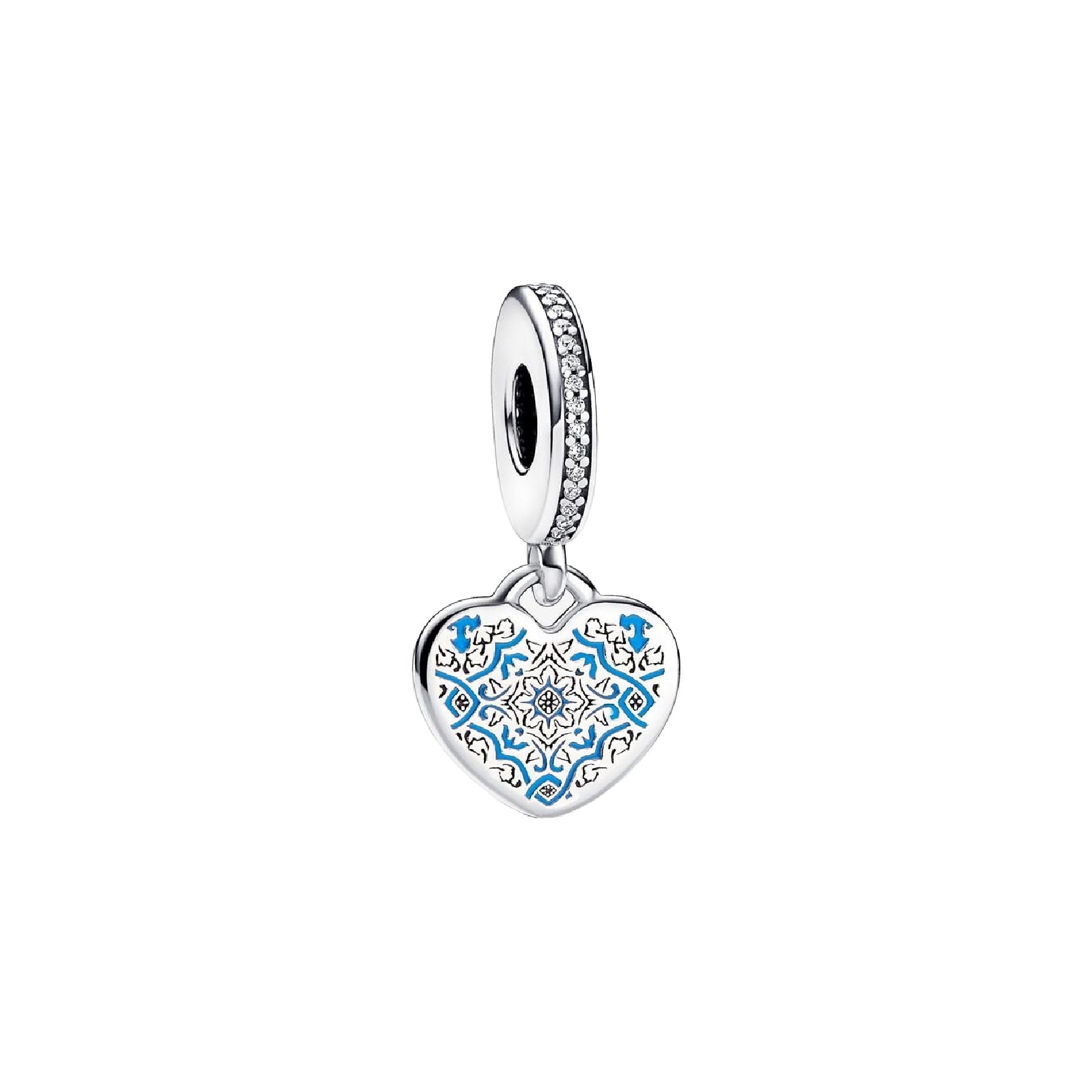 Charm pendente Pandora in argento 925 e smalto azzurro da donna P.792017CZ
