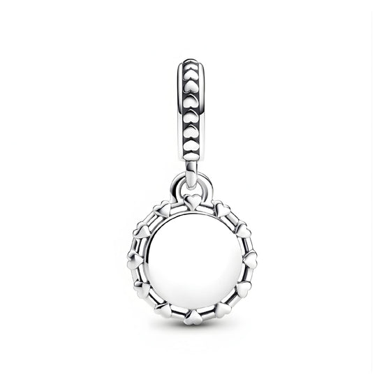 Charm Pandora in argento disco rotondo decorato per maestre MISURA UNICA