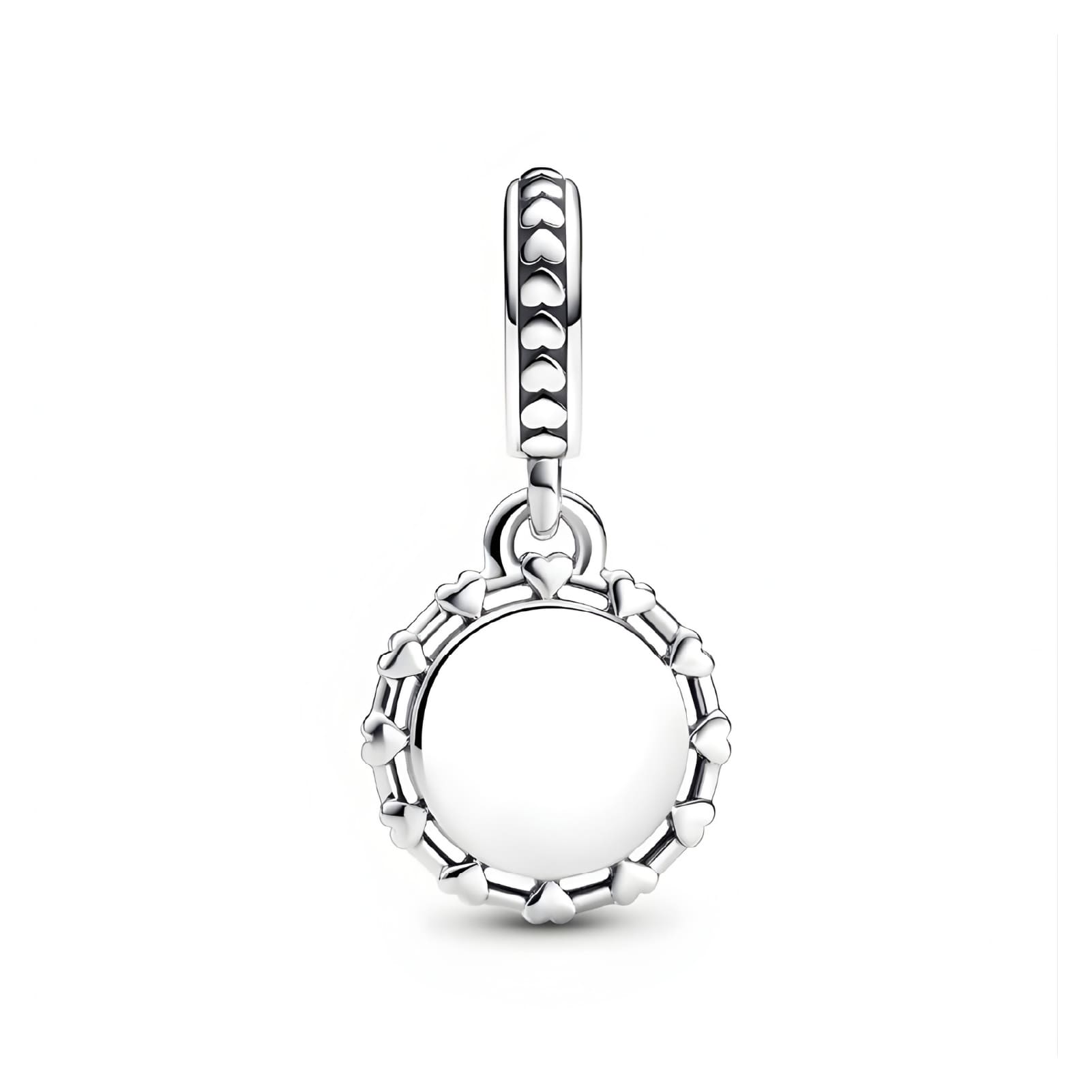 Charm Pandora in argento disco rotondo decorato per maestre MISURA UNICA